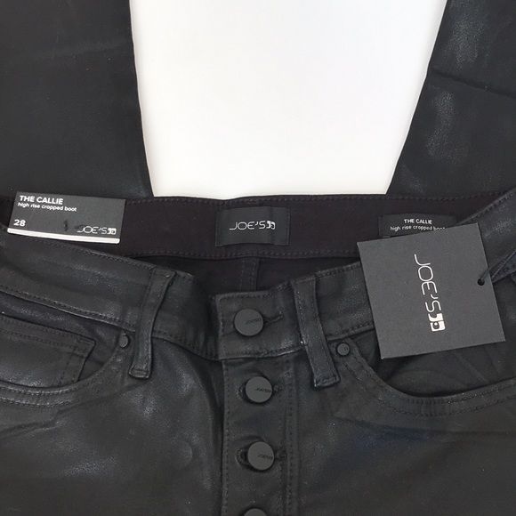 NWT Joe’s Jeans Callie Black Coated Denim High Rise Bootcut Crop Pants 28 & 30 - Picture 11 of 16